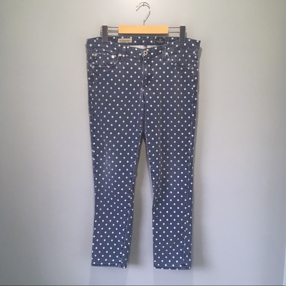 AG Adriano Goldschmied Stevie Polka Dot Blue Jeans - Picture 2 of 8